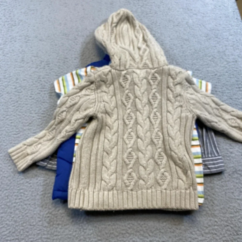 Gymboree Outfit Lot Boys 3T Puffer Vest Shirt Hoodie Sweater Polo Monkey Striped